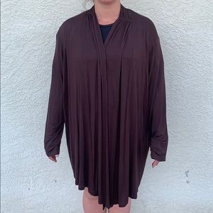 Brown Stretchy Cardigan Plus